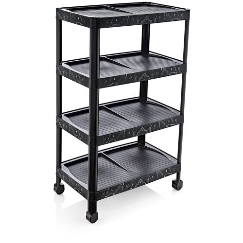 4 részes fekete cipőtartó kerekekkel