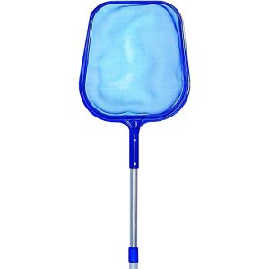 Medence fölöző háló teleszkópos alumínium nyéllel fehér háttéren - Medence tisztítás