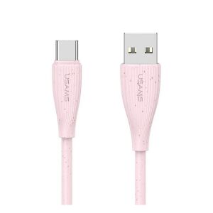 USAMS GREEN SERIES adatkábel USB - Type-C, 100cm, RÓZSASZÍN 130990185 - Kábel