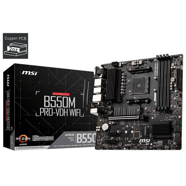 Msi alaplap am4 b550m pro-vdh wifi amd b550m, matx B550M PRO-VDH WIFI