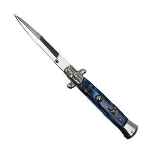 Automatický nôž Blue Marble, stiletto, 33 cm, pohľad z uhla - Šport a voľný čas