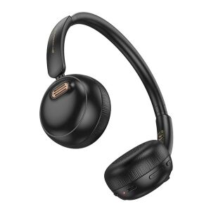 Oldalnézet a HOCO W62 fekete Bluetooth fejhallgatóról - Hoco
