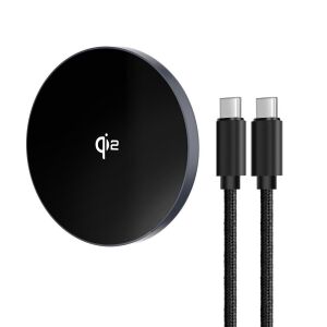 Forcell F-Energy Smart Charge USB C Qi2 15W MagSafe kompatibilis induktív töltő leválasztható 1,5 m-es kábellel, ezüst színű 131080095 - Forcell