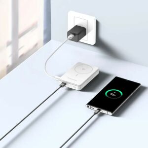 Wozinsky WLWP-10KA0Y3WS power bank telefon töltése vezeték nélkül és USB kábellel - Wozinsky