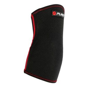 Pure 2 Improve Neopren-Ellenbogenbandage – Größe S | Schwarz mit roten Nähten
