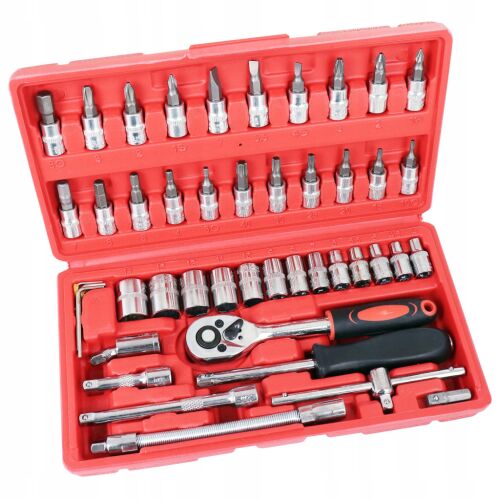 TC Technic 46-teiliges Steckschlüssel-Set im Kunststoffkoffer, inklusive TORX, HEX, PZ und PH Bits