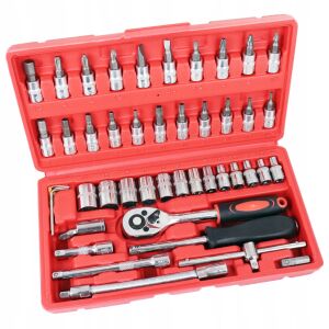 TC Technic Set chei tubulare 46 piese în cutie de plastic, include biți TORX, HEX, PZ și PH - TC Technic