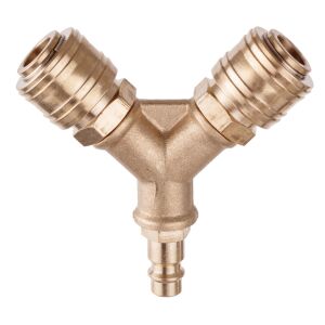 1/4" funkčný mosadzný T-konektor pneumatického rozdeľovača vzduchu 131088622 - TC Technic Príslušenstvo ku kompresoru