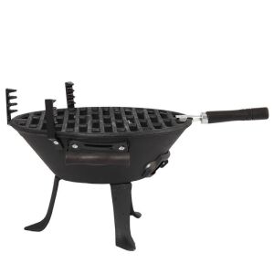 Öntöttvas grillsütő Muhler 104377, Ø30 cm, faszenes, állítható grillsütő, fekete