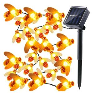 SDEPOT® méhekkel teli napelemes rendszer, kifejezetten kertbe, meleg fénnyel. Időjárásálló, 5 m hosszú