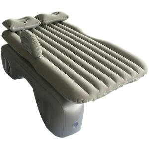 SDEPOT® felfújható matrac, fokozott kényelemért utazás vagy hosszabb szünetek során, párnákkal, ellenálló anyagból, borulásgátlóval, pumpával, szürke