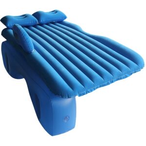 SDEPOT® felfújható matrac, fokozott kényelemért utazás vagy hosszabb szünetek során, párnákkal, ellenálló anyagból, borulásgátlóval, pumpával, kék