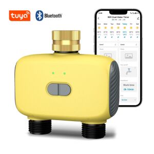 ZEEVOS Smart WiFi контролер за напояване/поливане, с 2 изхода, управление чрез приложение, Tuya, Bluetooth, забавяне на дъжда, автоматично и ръчно управление,... 131090372 - Напояване