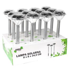 Lampă de grădină solară Diamond Inox Acé 7,5 x 7,5 x 34,5 cm 135964869 - Nonbrand Lanternă solară