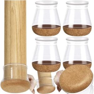 ISO TRADE átlátszó és világosbarna filces szék-lábvédők, 4 darabos készlet