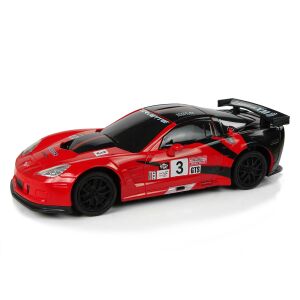 Leantoys Corvette C6.R crveni i crni sportski automobil na daljinsko upravljanje 1:24 - Igračka