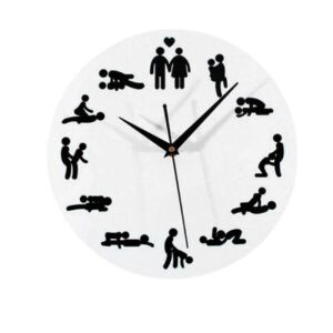 Művészi falióra "Kamasutra", fehér, 30 cm