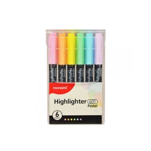 Monami 601 pasztell highlighter készlet, ferde hegy, 6db 131099440 - Írószer