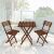 Folding beech wood balcony set with 2 chairs and table, dark brown 131103823