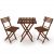 Folding beech wood balcony set with 2 chairs and table, dark brown 131103823