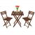 Folding beech wood balcony set with 2 chairs and table, dark brown 131103823