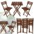 Folding beech wood balcony set with 2 chairs and table, dark brown 131103823