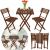 Folding beech wood balcony set with 2 chairs and table, dark brown 131103823
