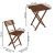 Folding beech wood balcony set with 2 chairs and table, dark brown 131103823