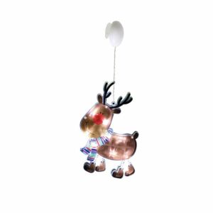 Home KID 311 rénszarvas ablakdísz, 10 db LED, öntapadó elemtartó, 10 x 26 cm