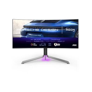 AOC Agon Porsche Design PD34 34 hüvelykes Ívelt Gaming OLED Monitor, 240Hz képfrissítési frekvencia - AOC