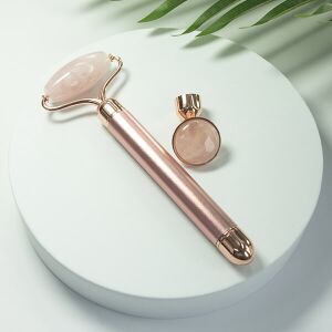 Arcmasszírozó henger rezgő rózsaszín kvarc Yeye vibrációval 131109554 - Arcmasszírozó