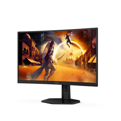 Widok pod kątem na zakrzywiony monitor gamingowy AOC C27G4ZXU 27 cali 280 Hz