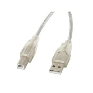 Lanberg kabel USB-A - USB-B M/M 2.0 5m przezroczysty ferryt 131120211 - Lanberg Kabel USB