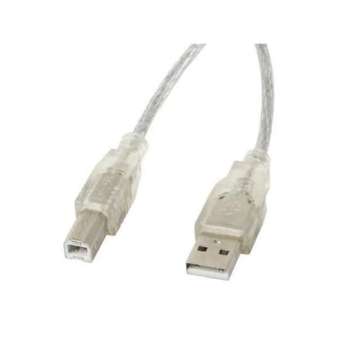Lanberg 5m USB A - USB B Kábel, Átlátszó - Lanberg