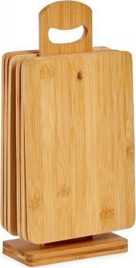 Set Masă de tăiat Cu suport Maro Bambus (6 Piese) (21 x 14 x 0,8 cm)