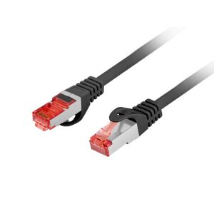 Patchcord kat.6 S/FTP LSZH CU 1m czarny Fluke Passed Lanberg 138906095 - Kable i akcesoria