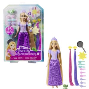 Păpușa Disney Princess Rapunzel cu accesorii de păr de basm - Mattel Baba