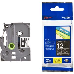 Brother Taśma laminowana do P-touch, Brother TZE-335 12mm czarna/biały nadruk (TZE335) 131146105 - Maszyna do pisania i taśma