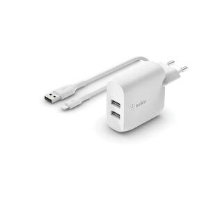 Wand-Ladegerät + Lightning-Kabel MFI Belkin WCD001VF1MWH Weiß 24 W 131148064 - Ladegeräte für Telefone
