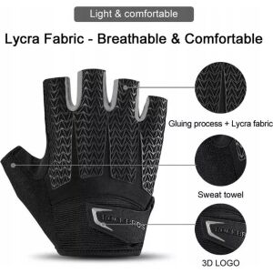 Rockbros S169BGR XL cyklistické rukavice s gélovými vložkami - šedá 131158471 - Rockbros