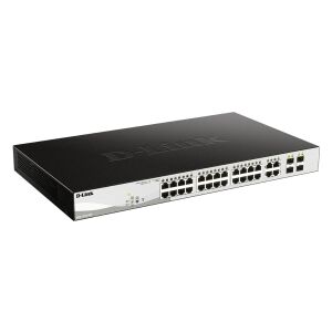 Pohľad z uhla na 24-portový prepínač D-Link DGS-1210-24P/E Gigabit PoE Smart Managed - Prepínače