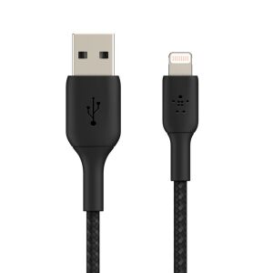 Belkin Kabel USB-A na Lightning, w oplocie, 2m, czarny 131162053 - Kabel Lightning