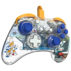 PDP REALMz Sonic the Hedgehog Transparent USB Gamepad 3/4 Ansicht für Nintendo Switch - PDP Controller