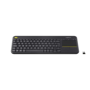 Klávesnica Logitech K400 Plus Čierna Bezdrôtový Bluetooth Touchpad AZERTY TV Francúzština 131173133 - Logitech Klávesnice