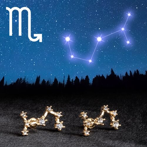 Skorpió Arany tónusú Emporia Ötvözetű Fülbevaló Fehér Emporia® Kristállyal, LGP0256