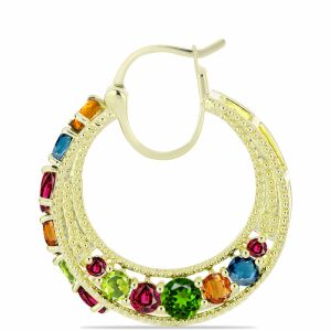 Arannyal Bevont Ezüst Fülbevaló Csakra Tourmalinnal, Y59560 131174584 - Divat & Öltözködés