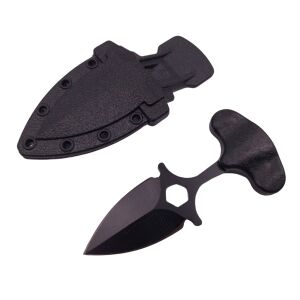 Cutit tactic de vanatoare DEPOX®, Spear Trap, 8 cm, negru, teaca cu prindere curea 136128950 - Vânătoare