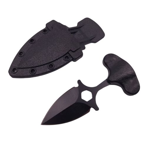 Nóż myśliwski taktyczny IdeallStore®, Spear Trap, 8 cm, czarny, pochwa z klipsem do paska 136128950