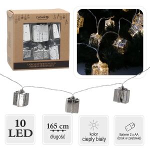 Ezüst ajándékok LED fényfüzér 10 meleg fehér fénydiódával 146492791 - Nonbrand Fényfüzér