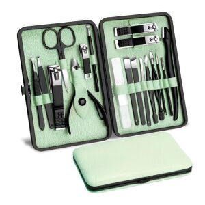 Zöld Elegáns Utazó Manikűr Készlet 18 Darabos 140785382 - Manikűrkészlet